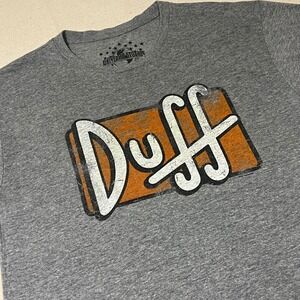 Universal Studios Duff Beer T-Shirt Gray Graphic Tee Simpsons Adult Small S